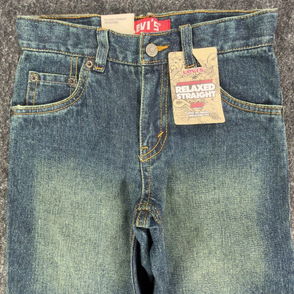 Levi's Y2K 549 Relaxed Straight Shorts Boys 7 Blue Denim NWT Adjustable Waist